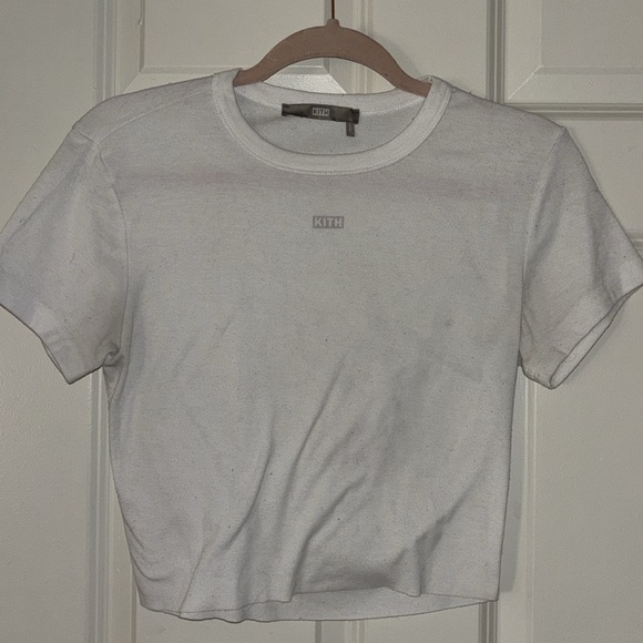 Kith Cropped Tshirt with Pink Logo - Picture 2 of 3